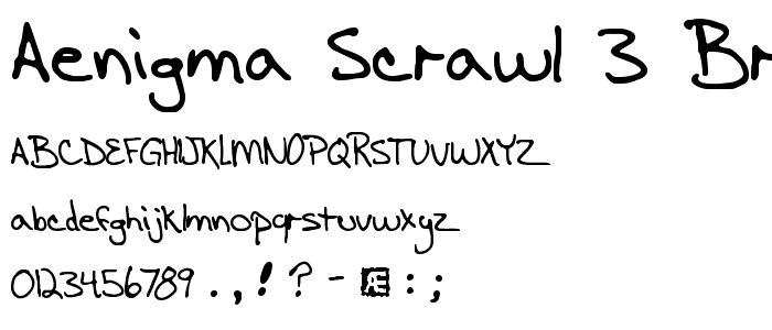 Ænigma Scrawl 3 BRK font